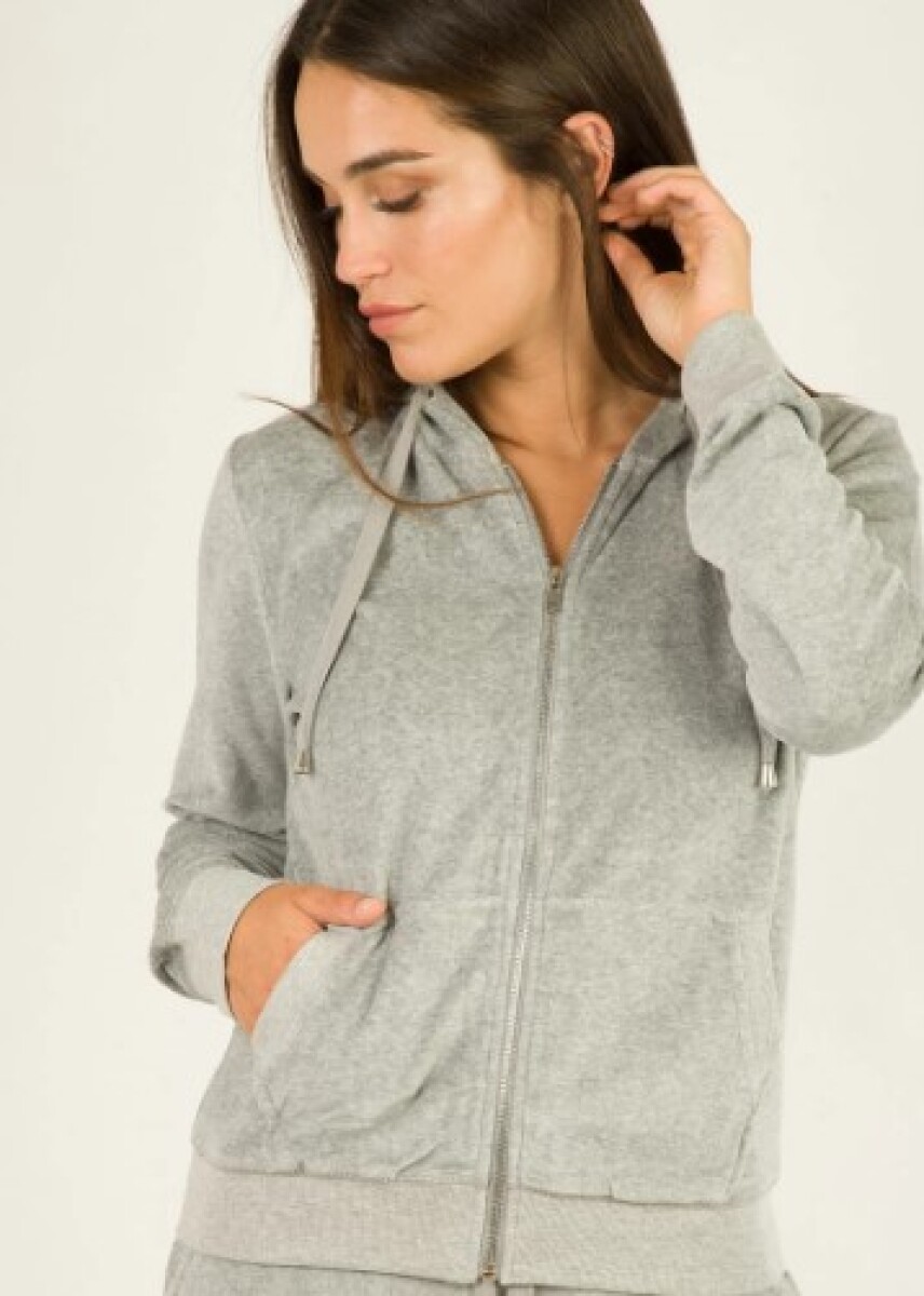 Campera velour - Micaela Silvera - Gris 