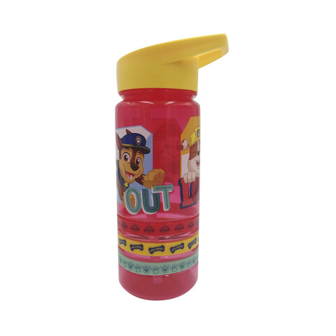 Botella Plástica con Pajita Paw Patrol 500 ml + 3 Pulseras Goma U