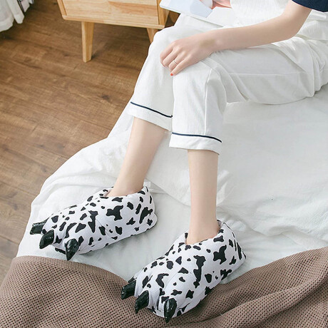 Pantuflas Diseño Garras Talles Para Niños y Adultos Negro/Blanco