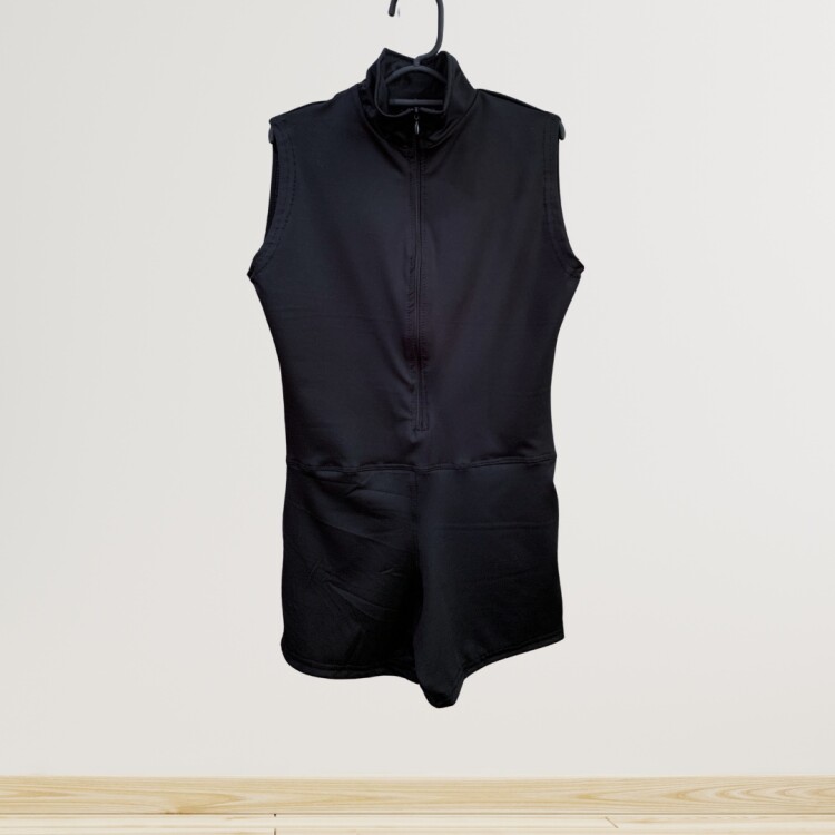 Enterito Corto De Lycra Sin Mangas NEGRO