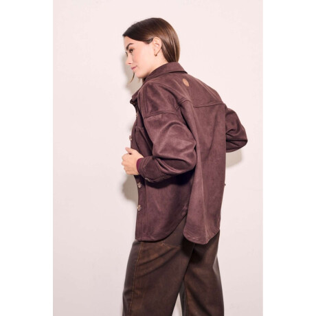 Sobrecamisa Gamuza Cuero Vegano Marron