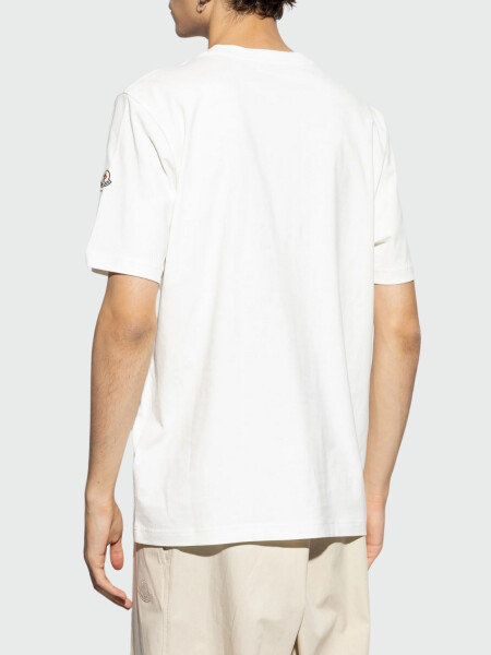 Moncler - Remera de algodón estampada Blanco