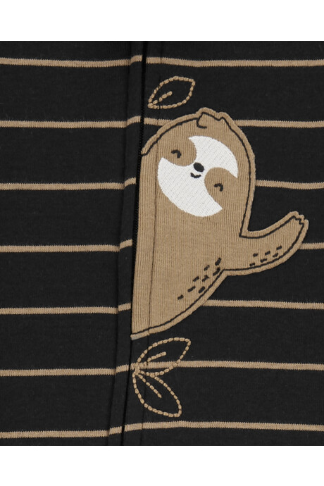 Pijama una pieza de algodón, con pie y estampa perezoso Sin color