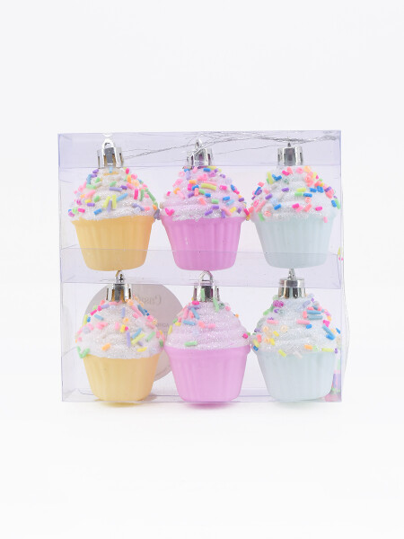 ADORNO CUPCAKE SET 6 PCS PASTEL