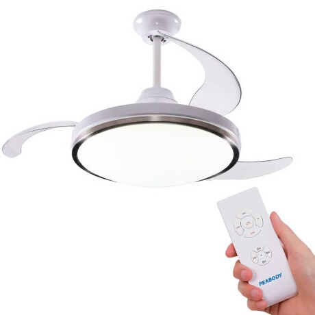 Ventilador de Techo Retráctil Luz Led BLANCO