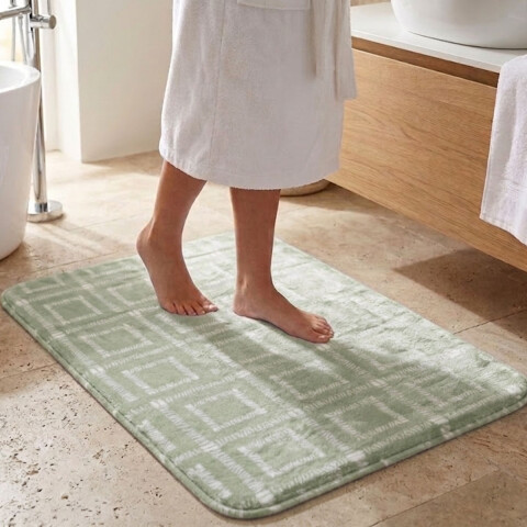 Alfombra Baño con Memoria Home Class 40x60 1474 GEOMETRICO MENTA