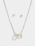 Bijouterie Set Con cubic zirconia Set De Aros Y Cadena Bañado En Plata - Plateado