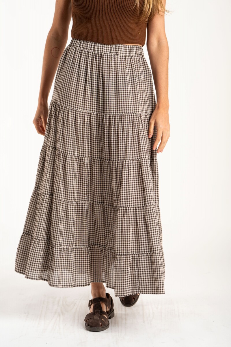 Falda Gingham Chocolate
