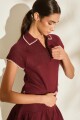 TOP ZIP KNIT Uva