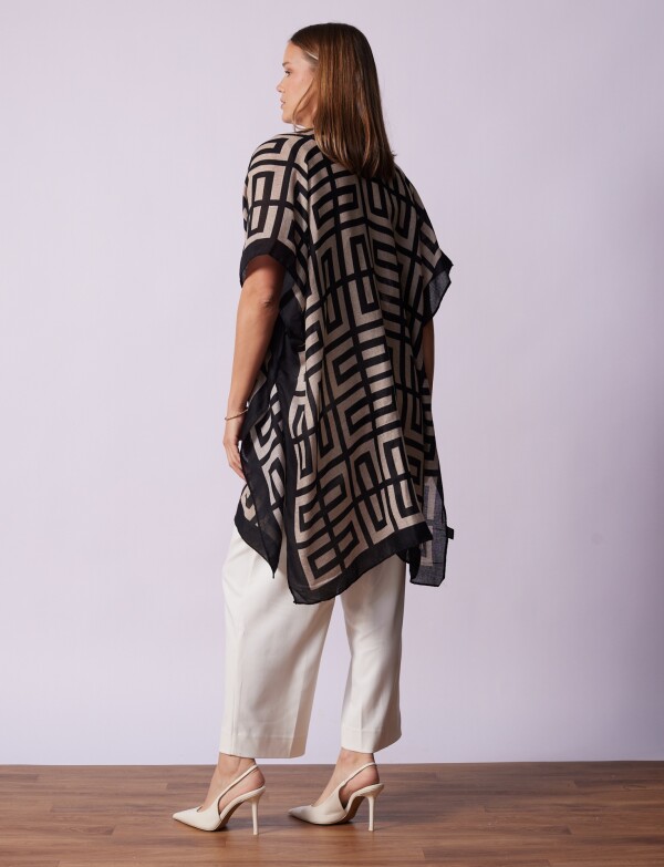 Kimono Geometrico NEGRO/BEIGE