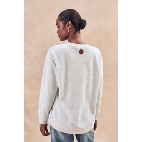 Sweater Algodon Velour Gris Melange