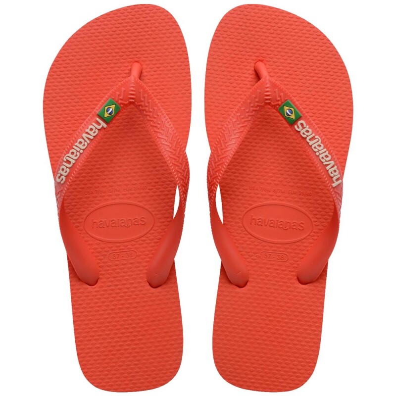 Sandalias Havaianas Brasil Logo Hombre Rojo Rojo