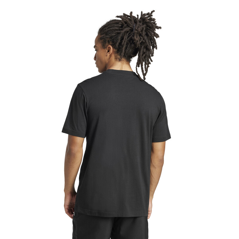 Remera de Hombre Adidas Essentials Logo Negro - Blanco