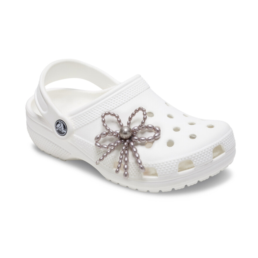 Jibbitz Black Pearl Beaded Bow Multicolor