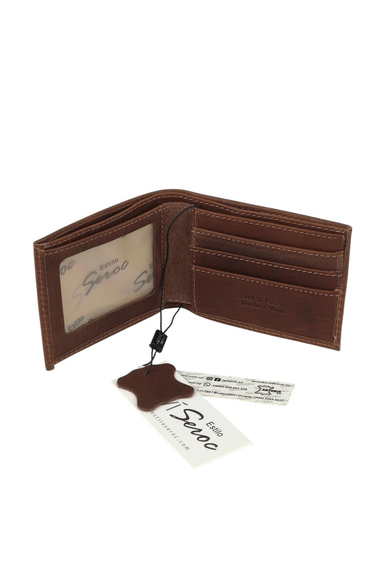 Billetera de Cuero Clásica | Diseño Enmarcado con Textura Pecarí y Alta Resistencia. Chocolate
