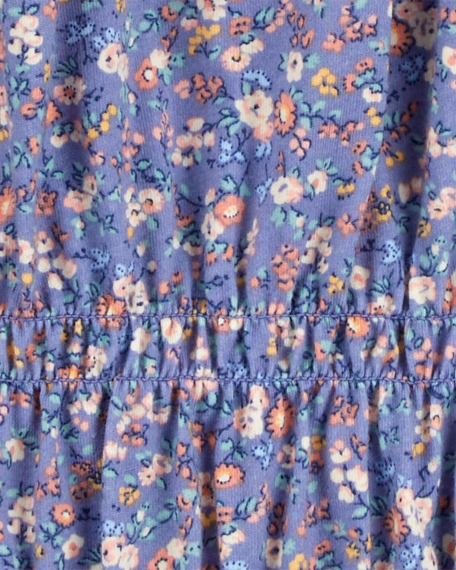 Blusa de algodón, con fruncido en la cintura, diseño floral Blusa de algodón, con fruncido en la cintura, diseño floral