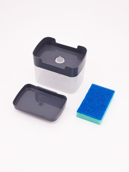 DISPENSADOR DETERGENTE CON ESPONJA NEGRO