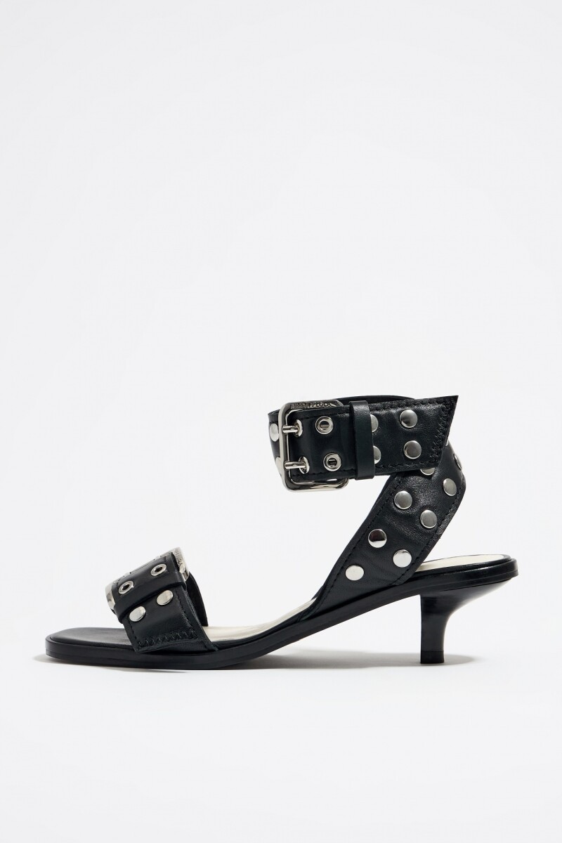 SANDALIA TACÓN TACHAS PIEL 