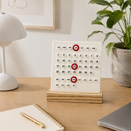 Calendario magnético de escritorio 13x15cm Blanco