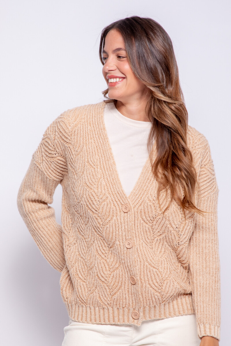 CARDIGAN CHERRY Beige Oscuro