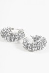 Aros con strass plateado