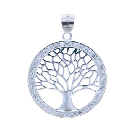 Dije De Plata 925 Con Circonias Arbol De La Vida