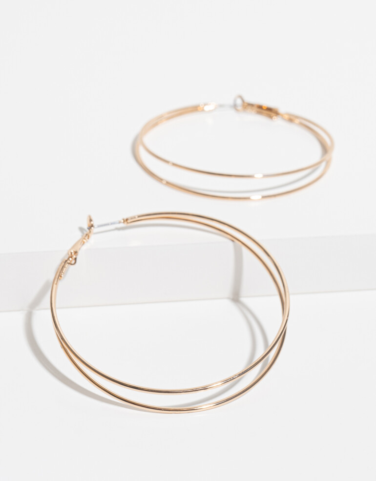 Aros Argollas Re Isa Argollas De Metal Reciclado - Dorado