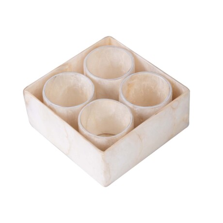 SERVILLETERO 4 ANILLOS P/SERVILLETAS NACAR NATURAL-BEIGE BCS 2405