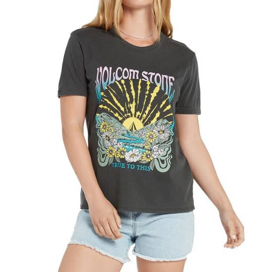 Remera Volcom Truly Ringer Negro