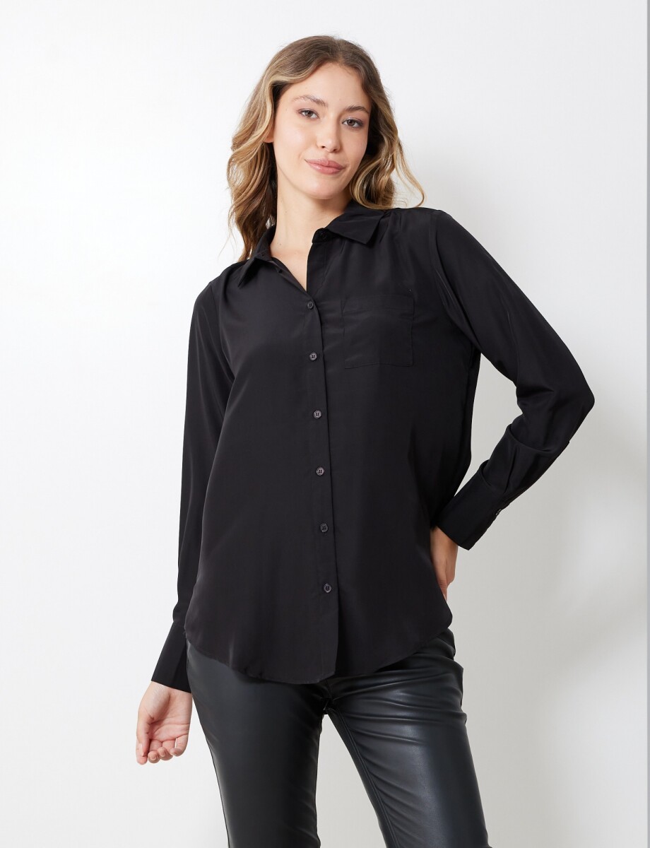 Camisa Saten - Negro 