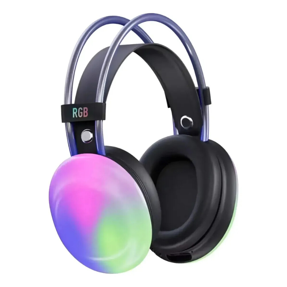Auricular Inalambrico Gamer Luz Rgb NEGRO