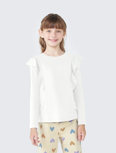 BLUSA INFANTIL CON VOLADOS BEIGE