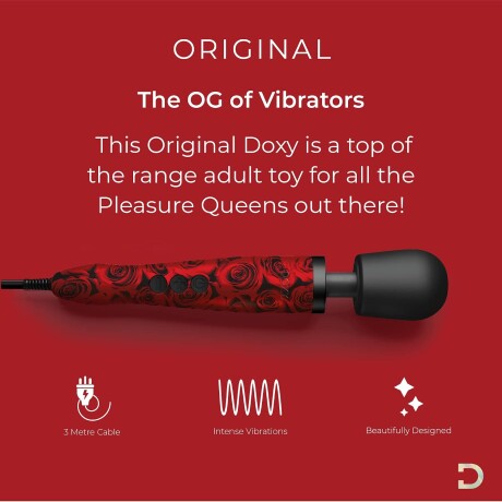 Masajeador Wand Vibrador Doxy Original Rose Pattern Masajeador Wand Vibrador Doxy Original Rose Pattern