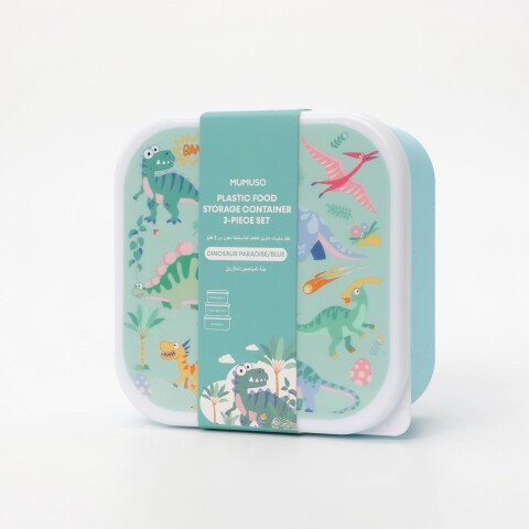 JUEGO DE 3 RECIPIENTES DE PLÁSTICO PARA ALMACENAR ALIMENTOS (DINOSAUR PARADISE/A JUEGO DE 3 RECIPIENTES DE PLÁSTICO PARA ALMACENAR ALIMENTOS (DINOSAUR PARADISE/A