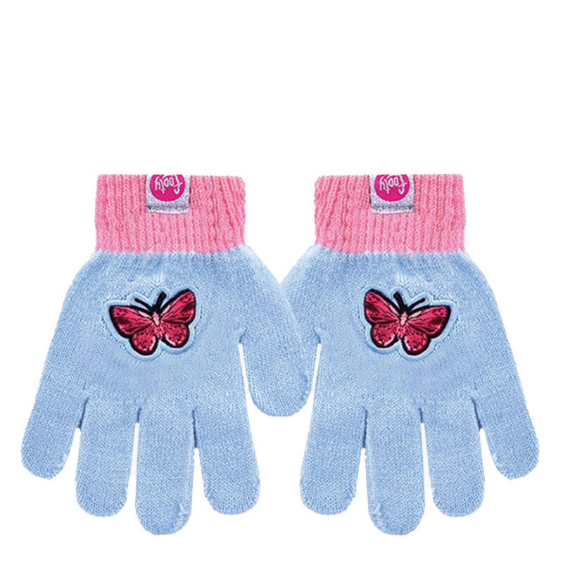 Guantes Infantiles Footy Mariposa Celeste - Rosa