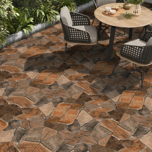Ceramica Para Piso De 60X60 Marron Rustico Rectificado Antideslizante Pei Iv Lume GAMAS DE MARRON