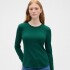 V-LS OPP WAFFLE TEE EVERGREEN GLAMOUR