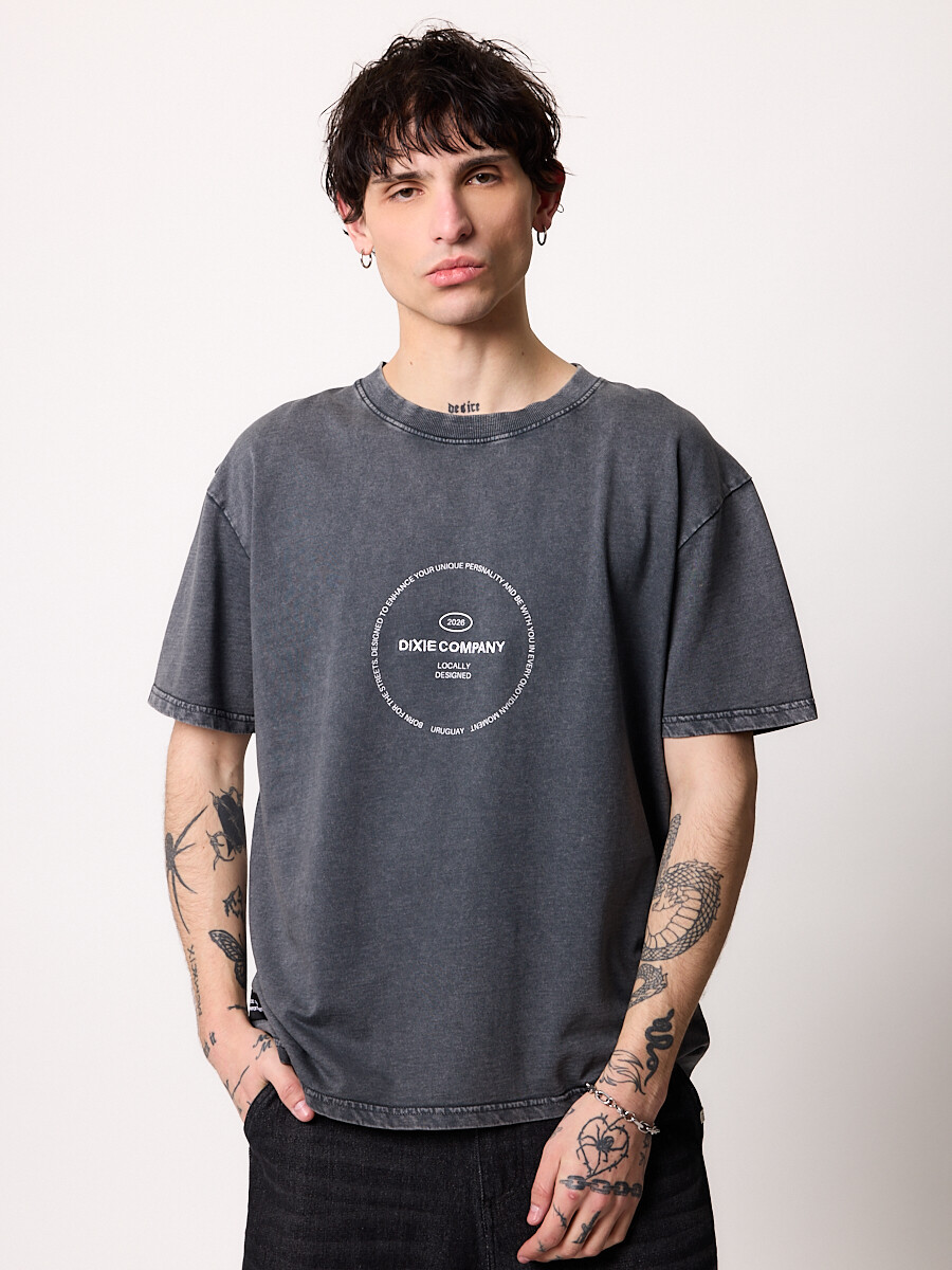 T-SHIRT M/C GURRO DIXIE - Gris Oscuro 