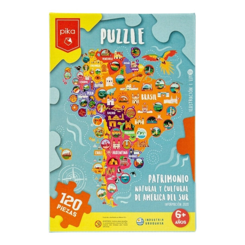 Puzzle América del Sur 120 Piezas Pika Puzzle América del Sur 120 Piezas Pika
