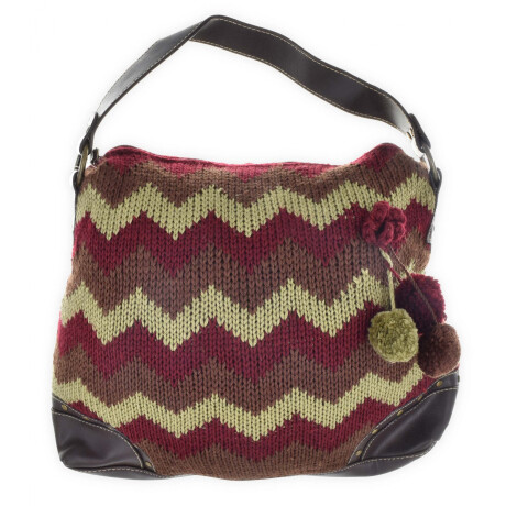CARTERA DE DAMA TEJIDA CON POMPON 17745 CARTERA DE DAMA TEJIDA CON POMPON 17745