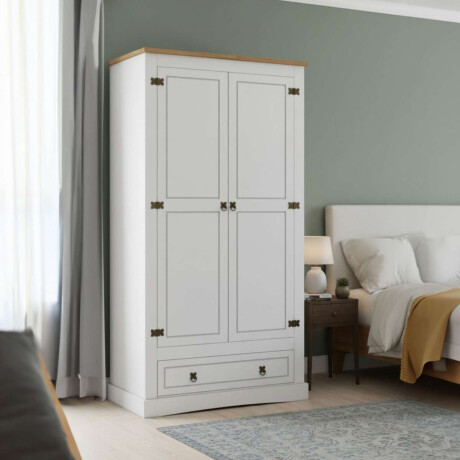 Ropero 2 puertas 1 Cajion Madera Linea Mexicana Blanco