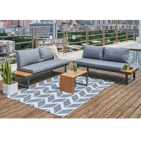 SET DE LIVING MODULAR ALUMINIO ALUMINIO GRIS NEPAL