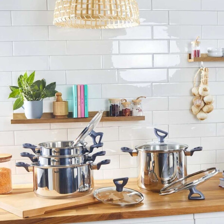 Batería 10 Piezas Tefal Daily-Cook Color Plateado Acero Inoxidable