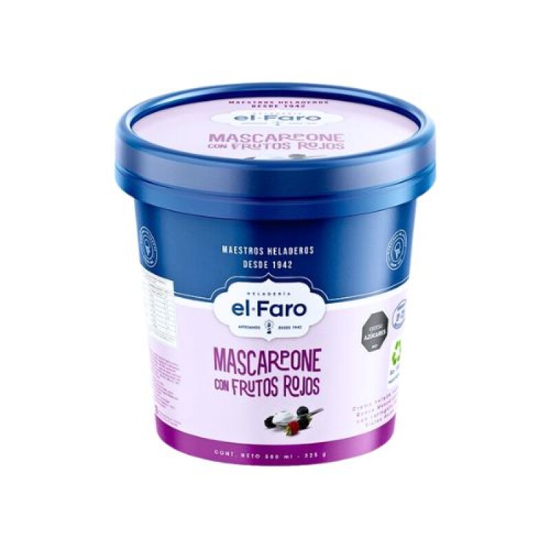 Helado El Faro - 500 ml Mascarpone con Frutos Rojos