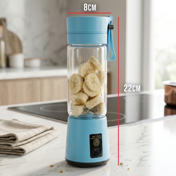 Licuadora Portatil Mini Recargable Usb Batidora Jugos Frutas IMBACK Celeste Licuadora Portatil Mini Recargable Usb Batidora Jugos Frutas IMBACK Celeste