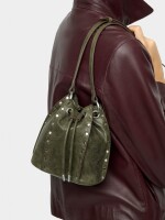 Bolso Bombonera Con Tachuelas verde