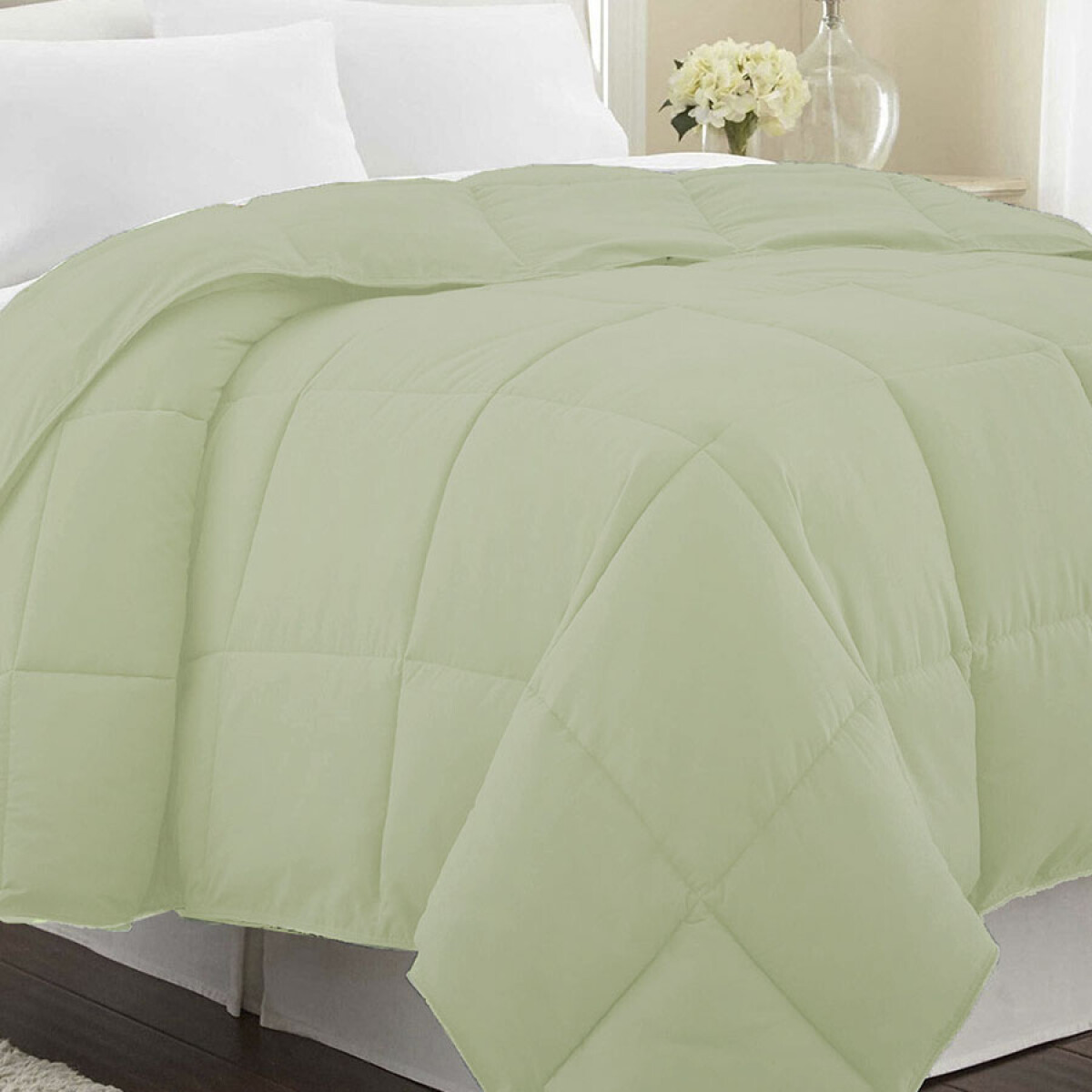 CAMA ACOLCHADO PLUMA HOME CLASS 240X260 - VERDE 