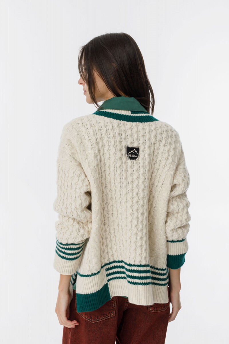 Sweater Copos Crudo/Verde