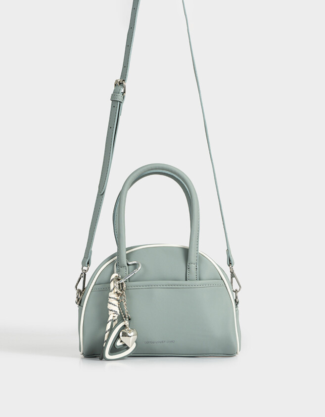 Bowling Cartera Bowling Con Charm - Gris Claro