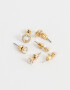 AROS SETS X3 PASANTES DE METAL CON STRASS PLATEADO PLATEADO